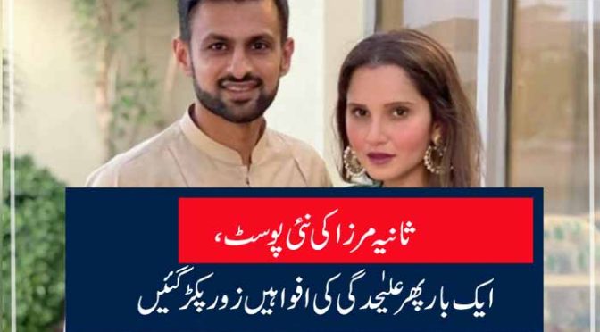 ثانیہ مرزا کی نئی پوسٹ ، ایک بار پھر علیٰحدگی کی افواہیں زور پکڑ گئیں